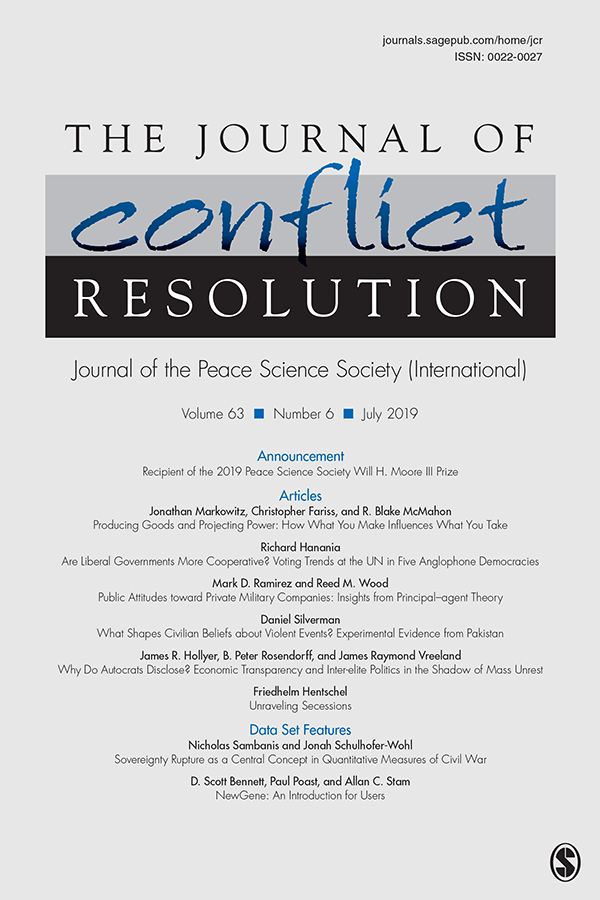 Journal of Conflict Resolution - Volume 63 Issue 6, July 2019