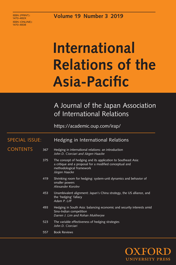 International Relations of the Asia-Pacific - Volume 19, Issue 3, September 2019